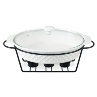 Brytfanna z podgrzewaczem 37,5cm 2,3L Maestro MR-11559-74 biała